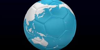 足球就像地球一样转动。