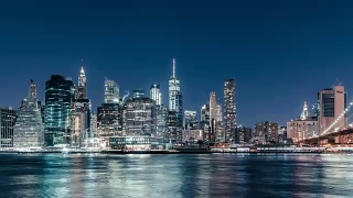 T/L ZI曼哈顿市中心/纽约市夜景视频素材模板下载