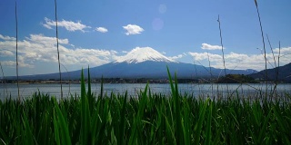 日本美丽的风景富士山与蓝天