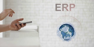 手启动地球的全息图和ERP文本