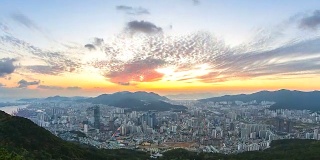 4 k。韩国釜山的城市景观