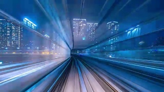 4 k。延时自动列车在日本东京高速行驶视频素材模板下载