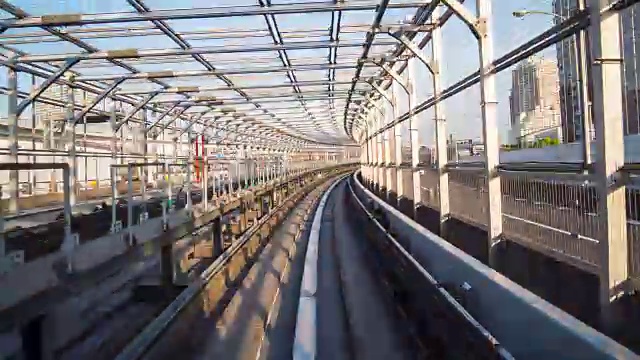 Train moving in tunnel,Tokyo, Japan