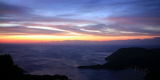 海面上日落后的天空