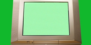 在绿色背景下使用色度键接收干扰的电视