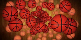 下落篮球动画背景，渲染，阿尔法通道，循环