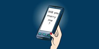 手机信息:“你愿意嫁给我吗?”运动设计。