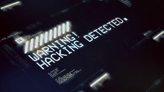 黑客攻击正在进行，电脑屏幕上出现警告信息，数据丢失，网络犯罪视频素材模板下载