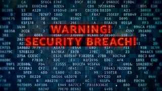 红色警告信息，安全漏洞，数据盗窃，黑客背景视频素材模板下载
