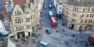 4k英国牛津城俯视图，英国时间流逝