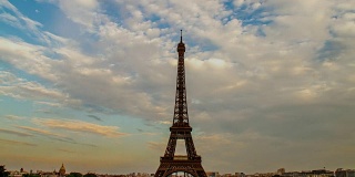 4k时间圈:法国巴黎的埃菲尔铁塔