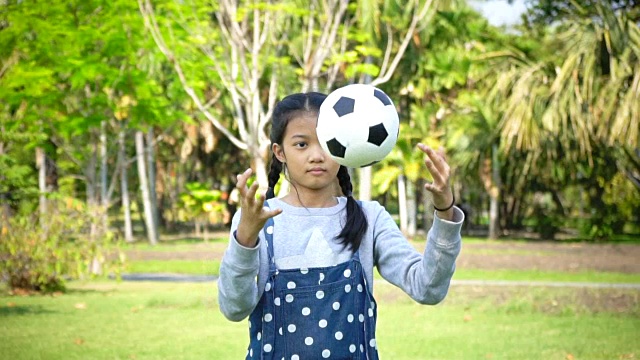 Young girl Playing Soccer