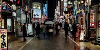 东京，日本，时光流逝——新宿夜行步行街