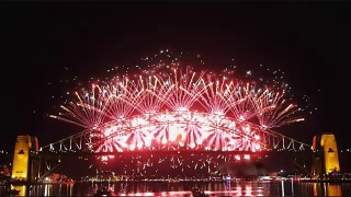 悉尼海港大桥上的新年焰火02视频素材模板下载
