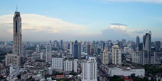 时间流逝，曼谷从早到晚的建筑城市