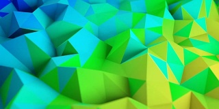 彩色低多边形表面3D渲染无缝循环动画