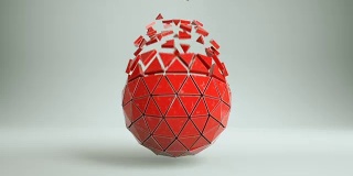 Polygonal sphere with separated polygons loopable 3D render