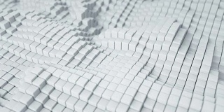 白色立方体块无缝循环3D渲染动画