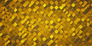 金色菱形图案表面3D渲染可循环动画