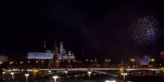 莫斯科市中心克里姆林宫燃放烟花