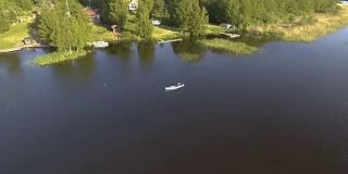 瑞典群岛独木舟的鸟瞰图。