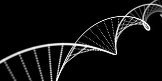 DNA double helix animation loop with depth black