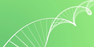 深度为绿色的DNA双螺旋动画环