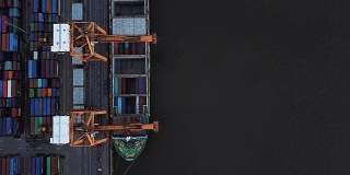 集装箱船舶进出口业务及物流鸟瞰图