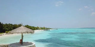 码头在Canareef度假马尔代夫，Herathera岛，阿杜环礁，马尔代夫