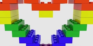 色彩缤纷的心概念构建从玩具砖