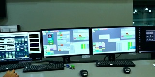 慢镜头:男性亚洲工程师正在辐射控制系统中工作