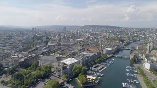 鸟瞰图苏黎世城市景观在瑞士视频素材模板下载