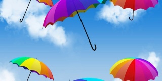 伞飞行动画3d插图渲染