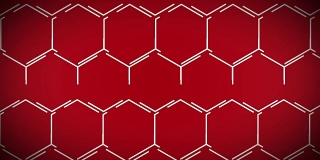 animated technological sci-fi hexagon background loop red