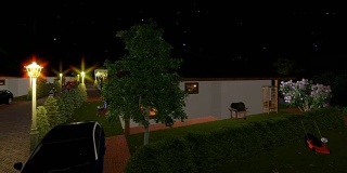 让人放松的住宅别墅综合体，星空，360轨道摄像头