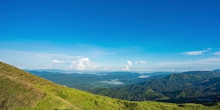 美丽的热带山脉和蓝天与移动的云。时间流逝的视频