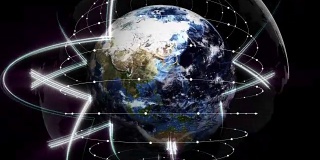 地球，连接网络概念动画，渲染，阿尔法通道，背景，循环