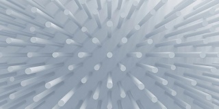 美丽的白色圆柱体表面移动在无缝3d动画。抽象运动设计背景。计算机生成过程。4k超高清3840x2160。
