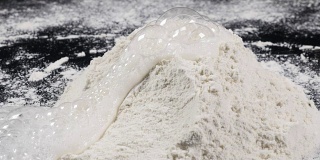 鼓泡粉的化学反应结构。实验室用白色粉末进行实验。鼓泡粉的化学反应结构