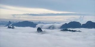 时光流逝，雾，山，动，云。泰国