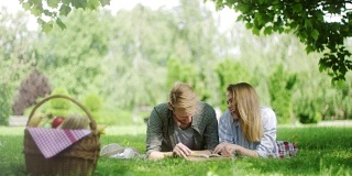 年轻夫妇花浪漫的时间在一起野餐在大自然