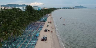 泰国春武里邦盛海滩鸟瞰图
