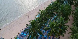 泰国春武里邦盛海滩鸟瞰图