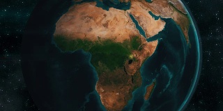 地球放大到非洲，4K动画