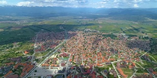 保加利亚班斯科的超宽鸟瞰图