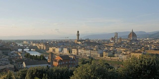 下午，佛罗伦萨大教堂和维琪奥桥的开阔视野