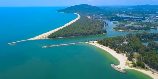 4k鸟瞰泰国那拉提瓦省美丽的海滩