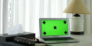 空的笔记本显示，绿色屏幕