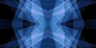 抽象对称蓝色多边形形状网云动画背景新质量动态技术运动彩色视频素材