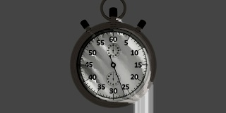 3D插图-视频。时间。秒表。一分钟。